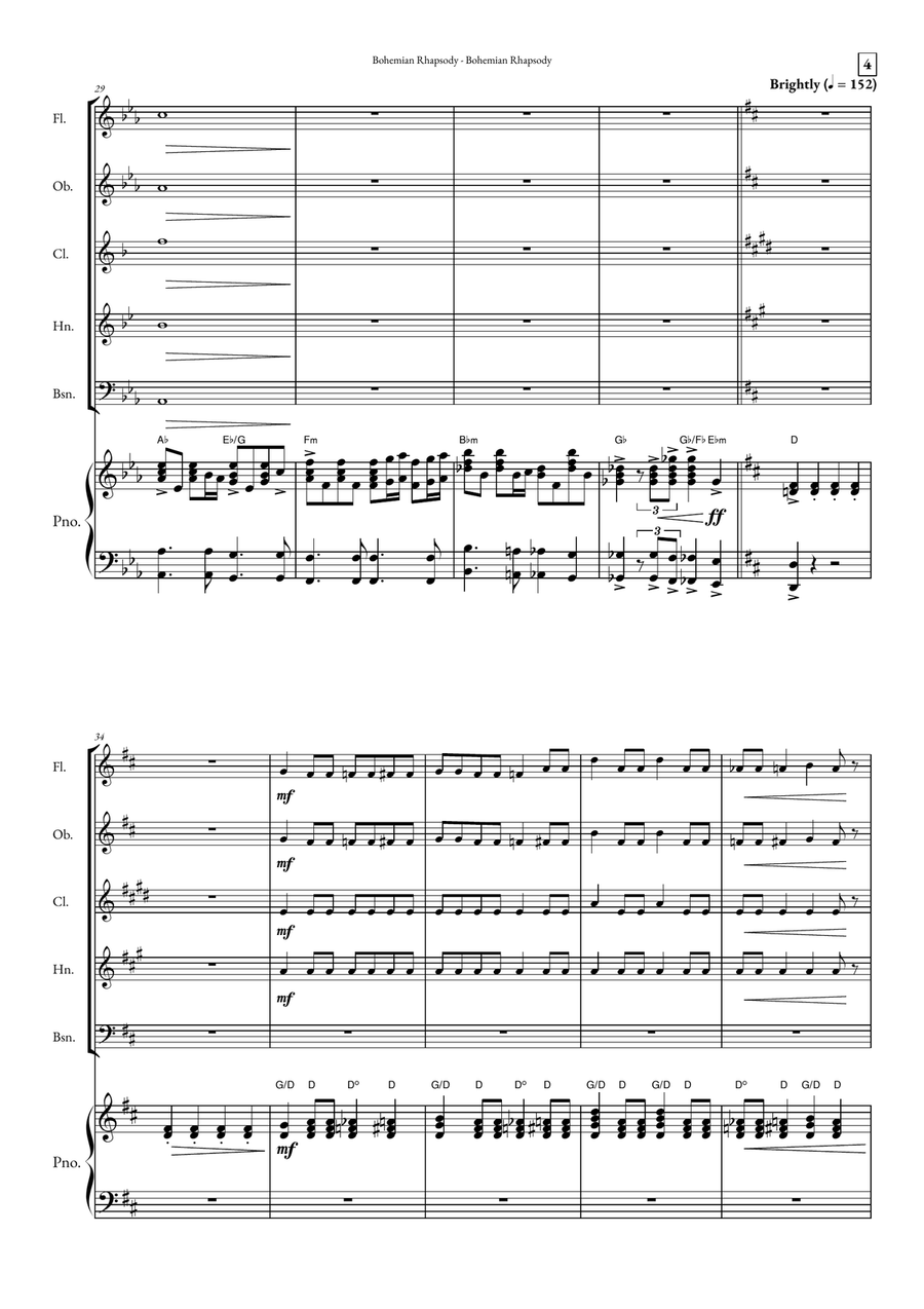 Bohemian Rhapsody Small Ensemble scores gallery preview page 4
