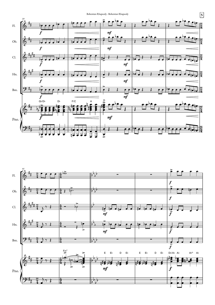 Bohemian Rhapsody Small Ensemble scores gallery preview page 5