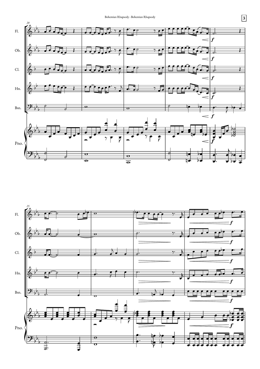Bohemian Rhapsody Small Ensemble scores gallery preview page 3