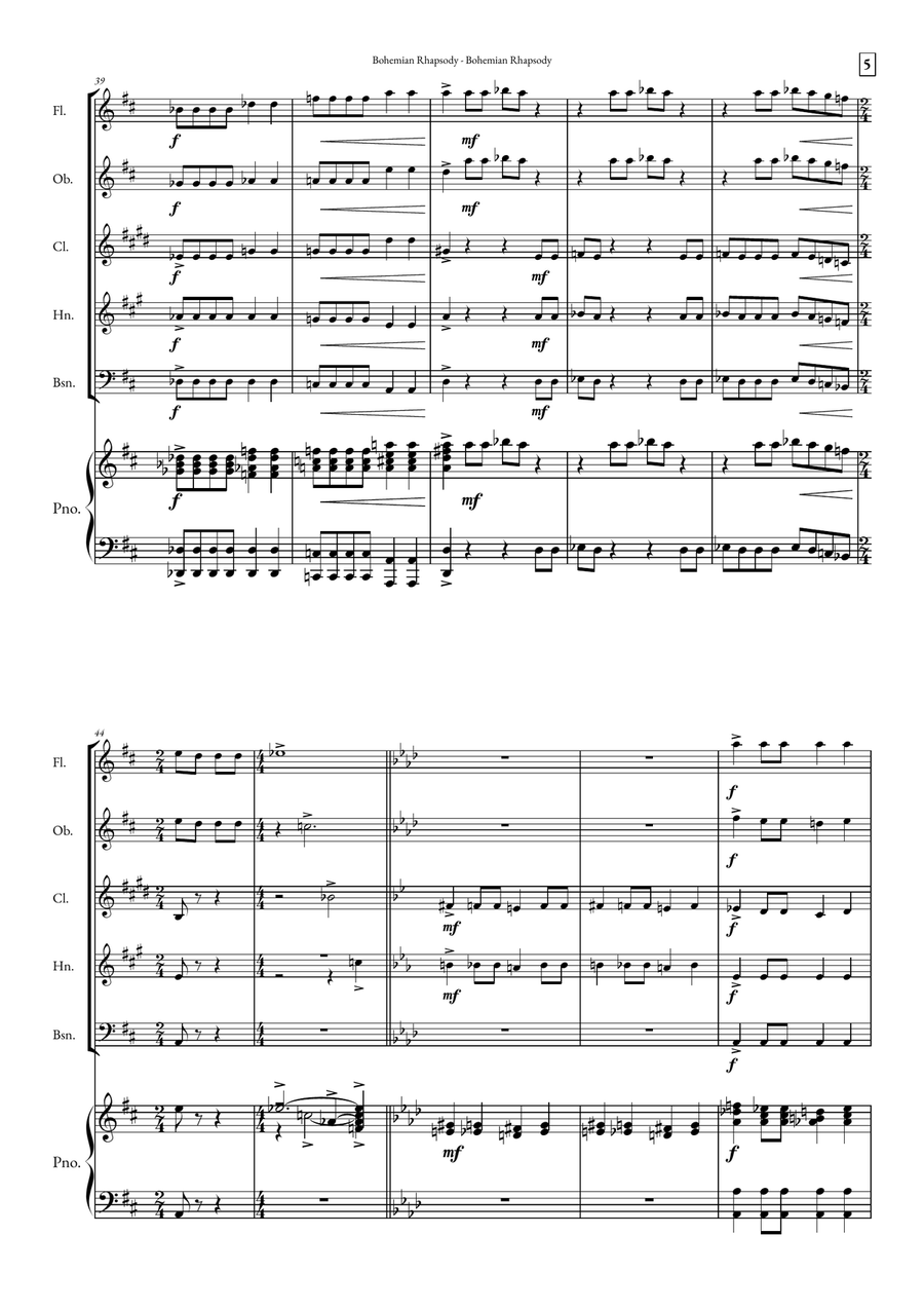 Bohemian Rhapsody Small Ensemble scores gallery preview page 5