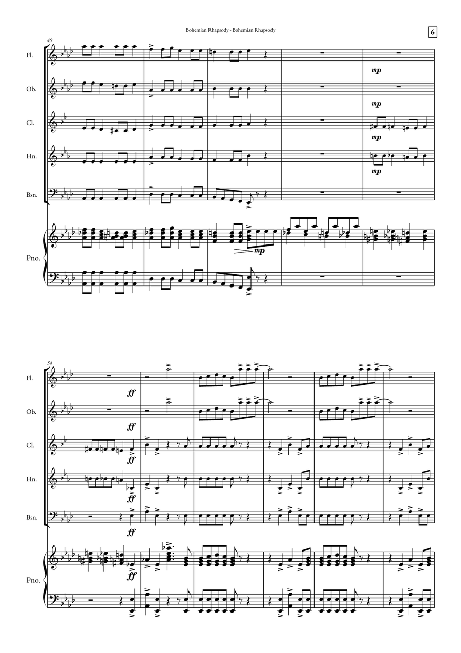Bohemian Rhapsody Small Ensemble scores gallery preview page 6