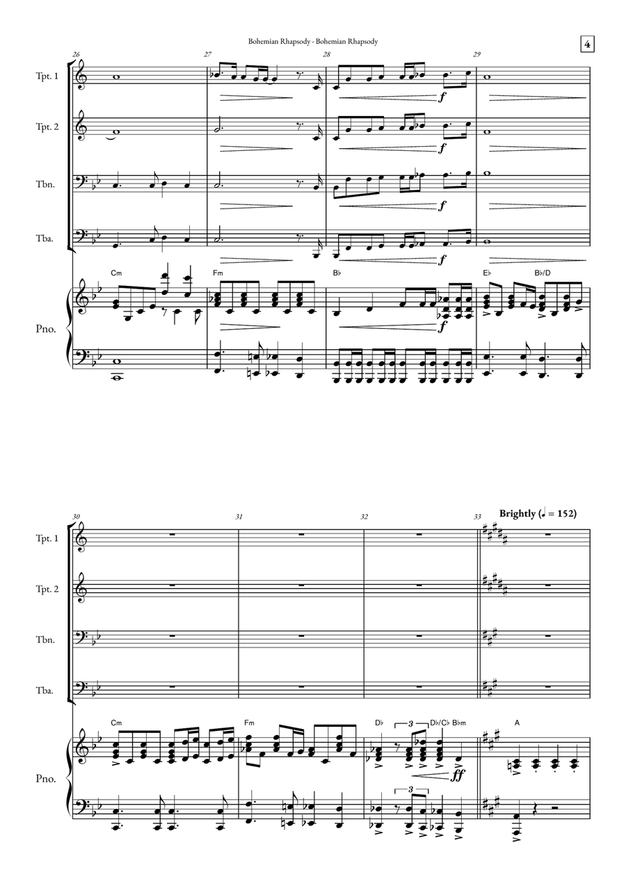 Bohemian Rhapsody Small Ensemble scores gallery preview page 4