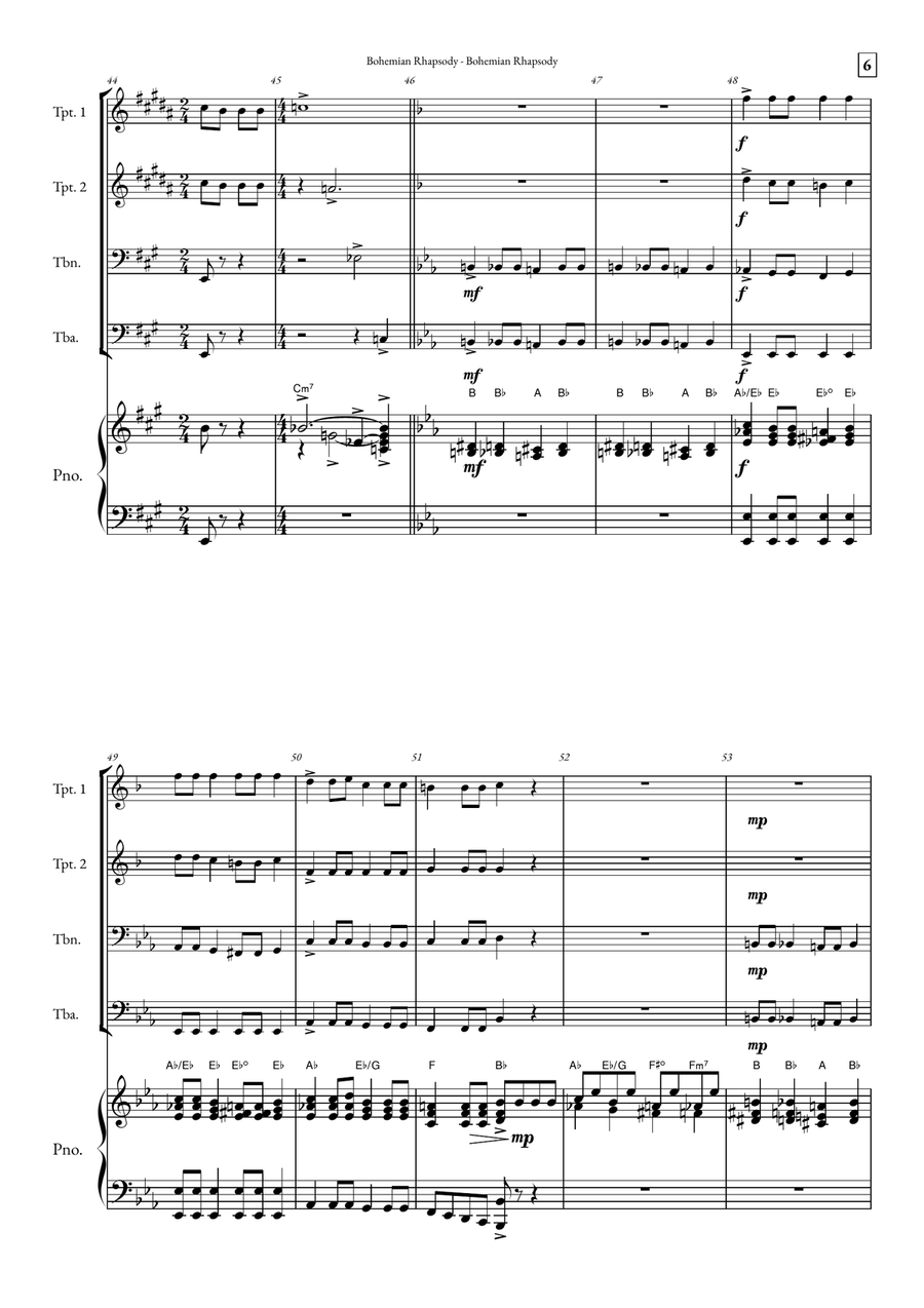 Bohemian Rhapsody Small Ensemble scores gallery preview page 6