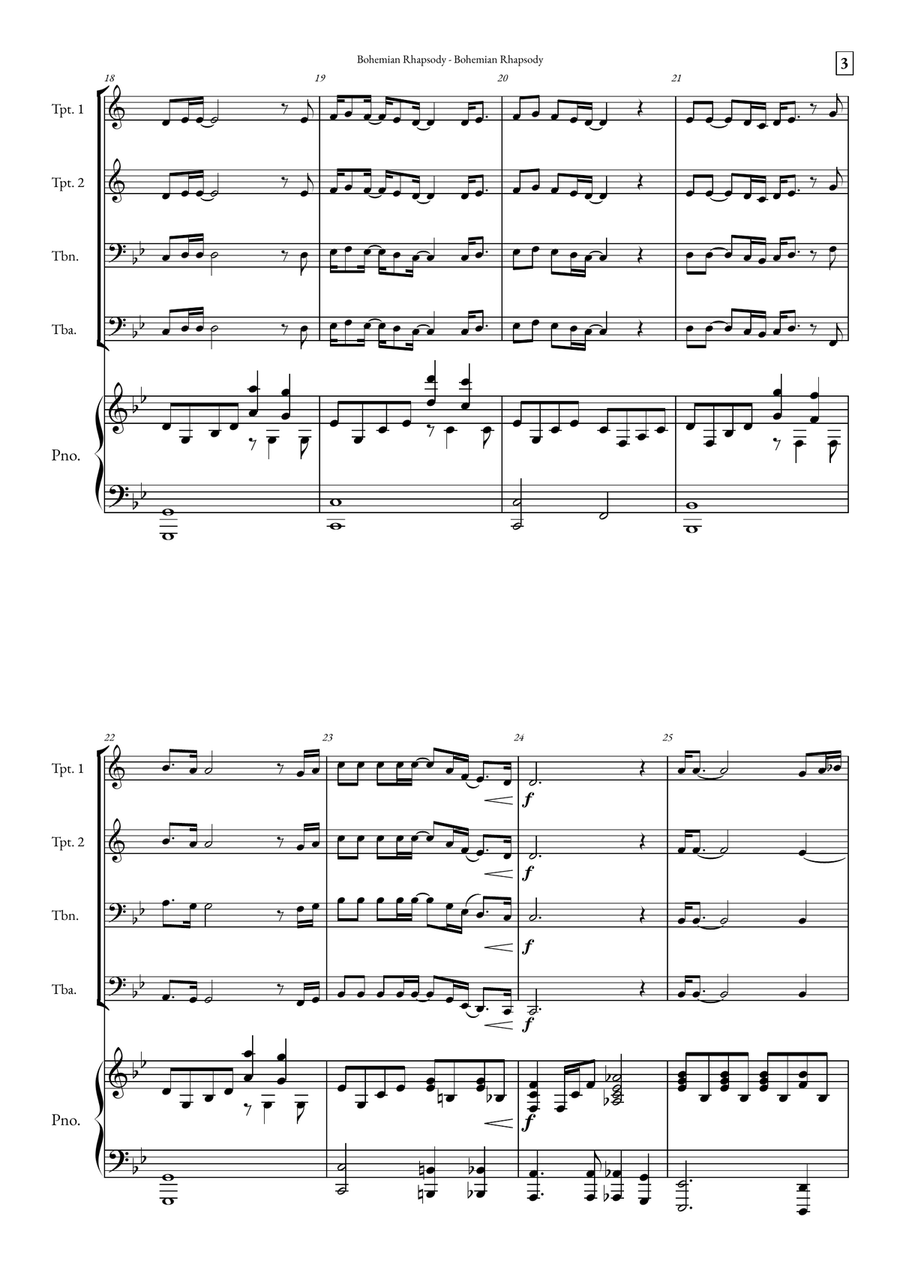 Bohemian Rhapsody Small Ensemble scores gallery preview page 3