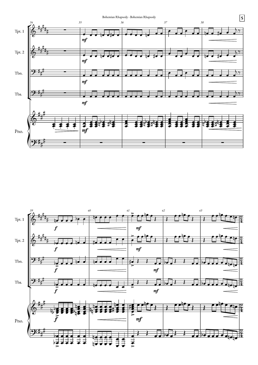 Bohemian Rhapsody Small Ensemble scores gallery preview page 5