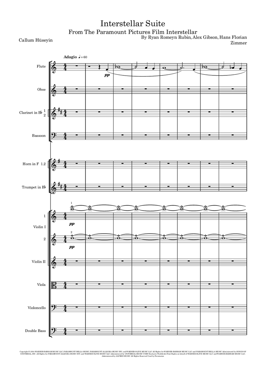 Interstellar - Score Only Chamber Orchestra scores gallery preview page 1