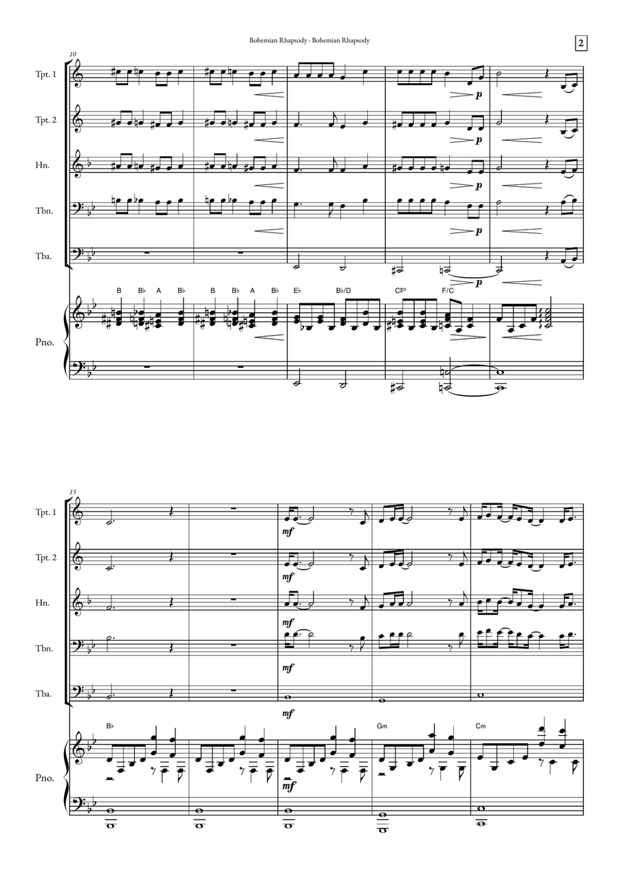 Bohemian Rhapsody Small Ensemble scores gallery preview page 2