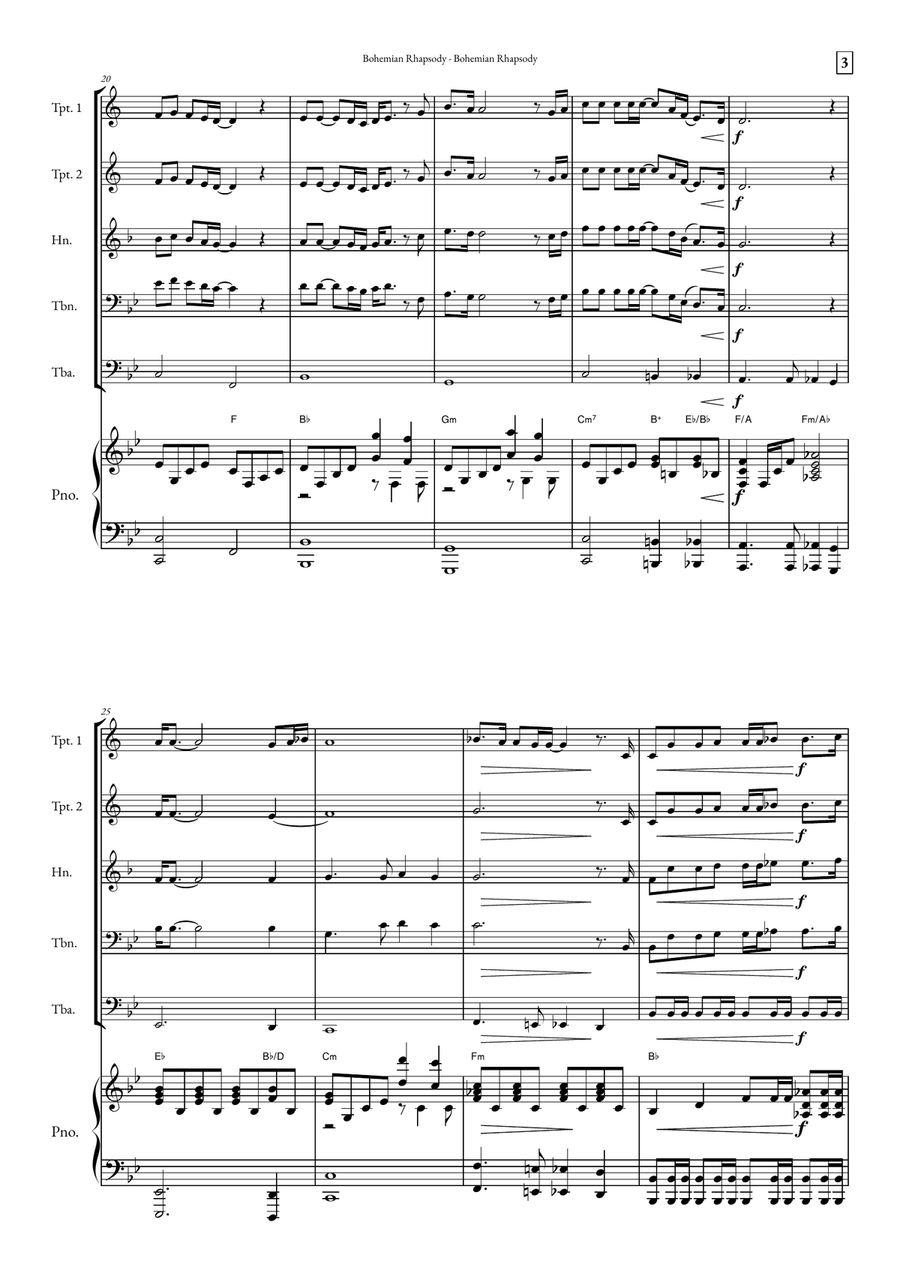 Bohemian Rhapsody Small Ensemble scores gallery preview page 3