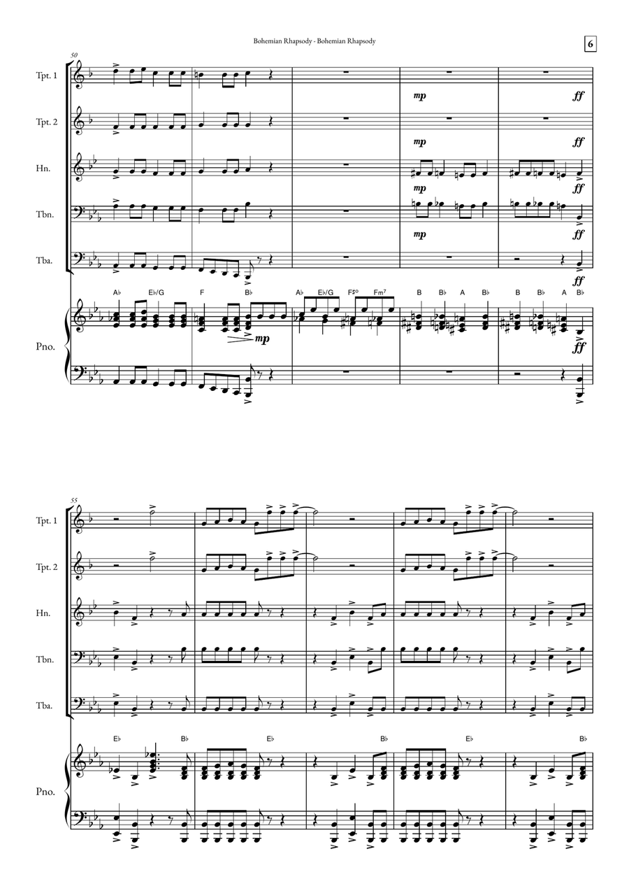 Bohemian Rhapsody Small Ensemble scores gallery preview page 6