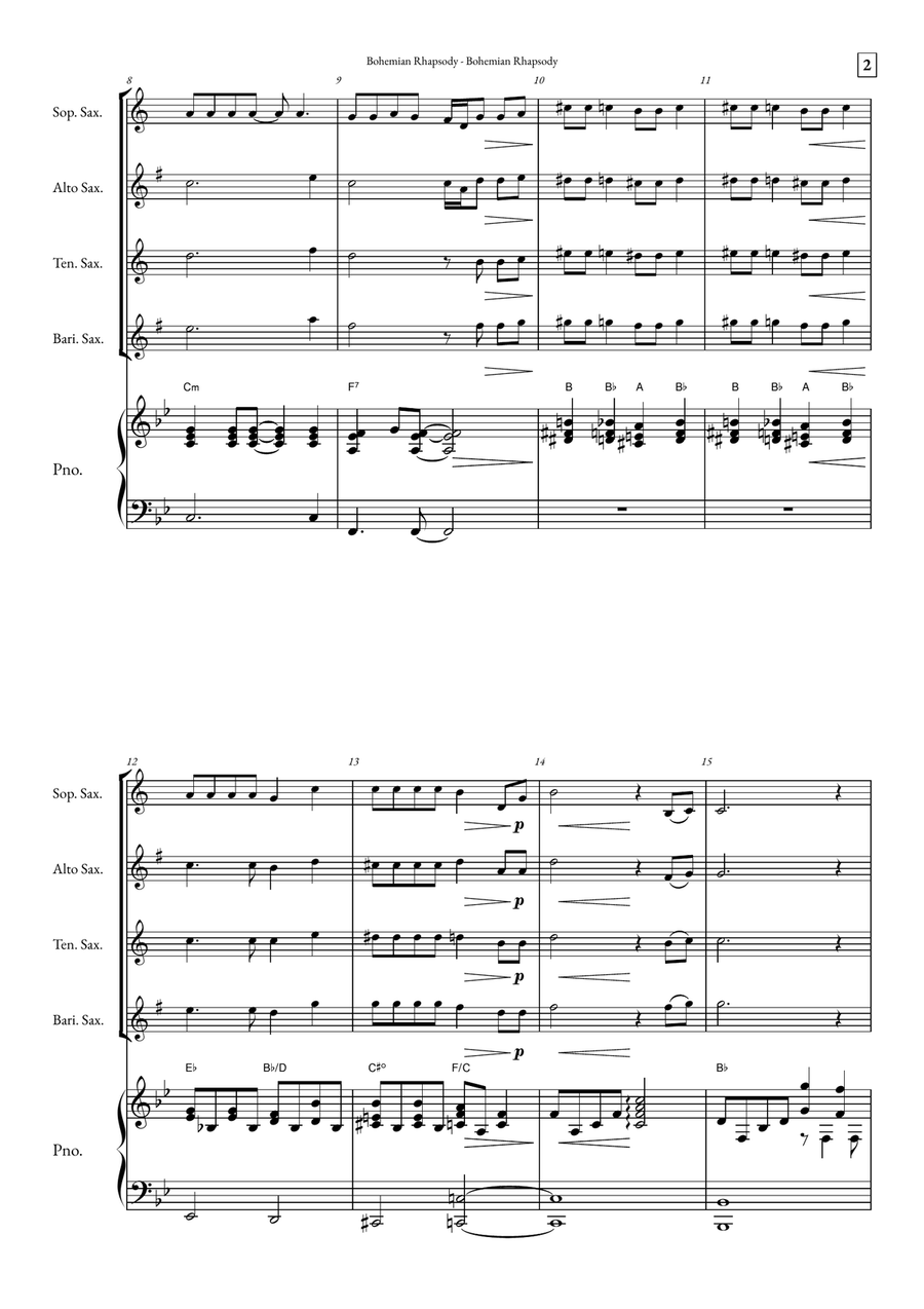 Bohemian Rhapsody Small Ensemble scores gallery preview page 2