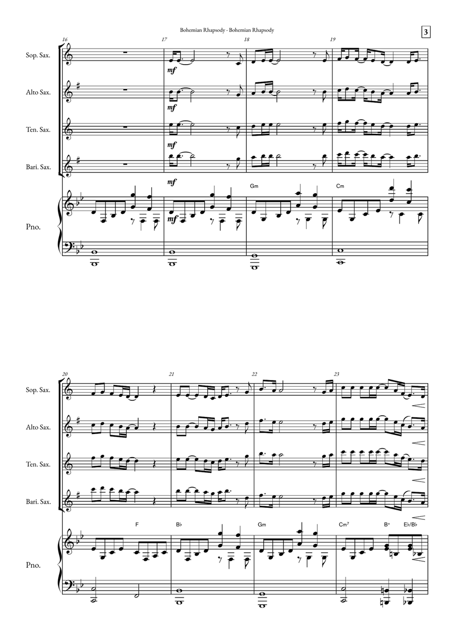 Bohemian Rhapsody Small Ensemble scores gallery preview page 3