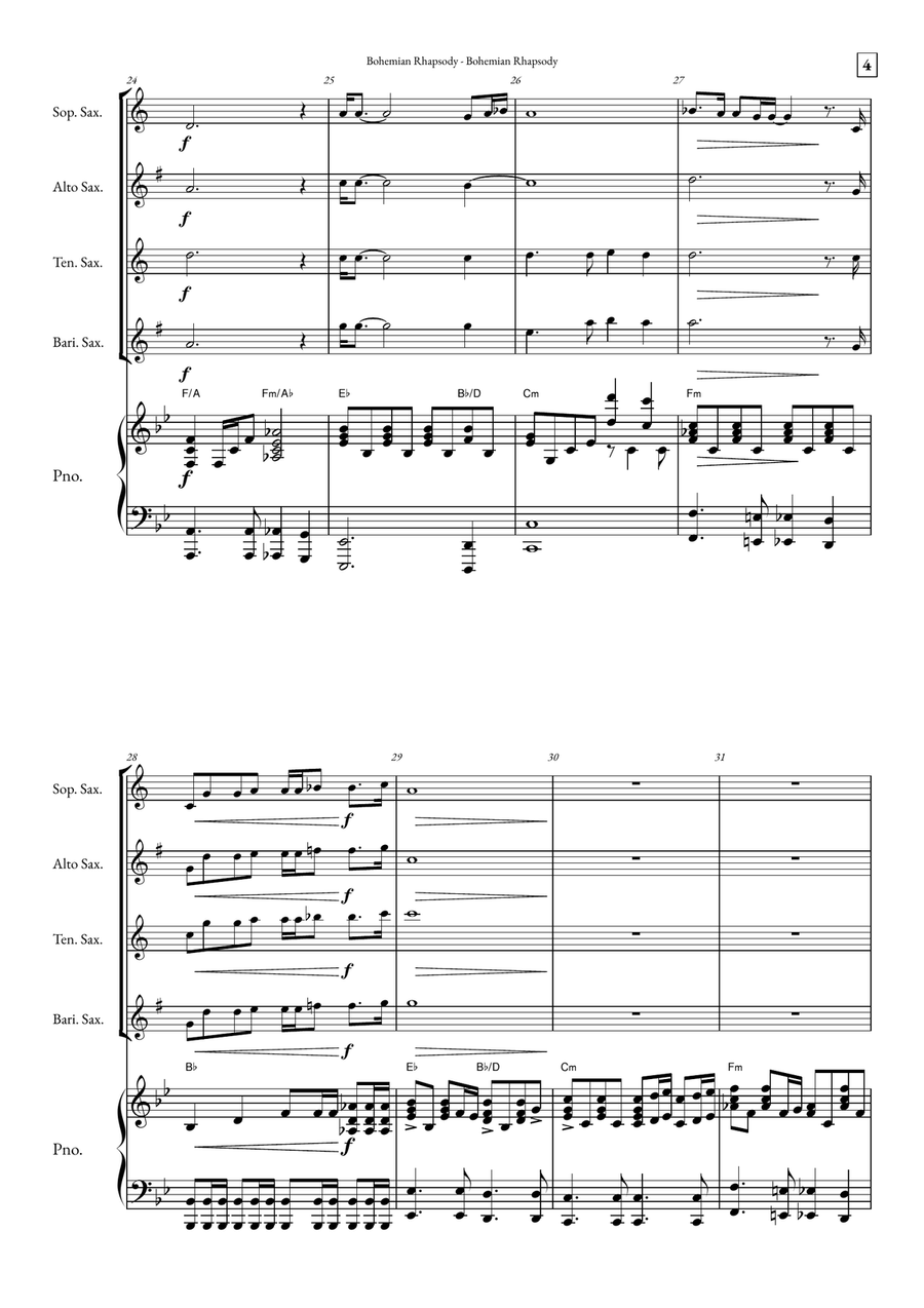 Bohemian Rhapsody Small Ensemble scores gallery preview page 4