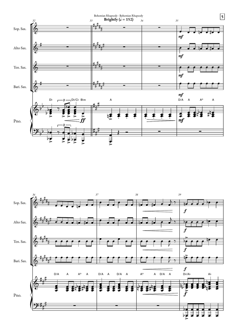 Bohemian Rhapsody Small Ensemble scores gallery preview page 5