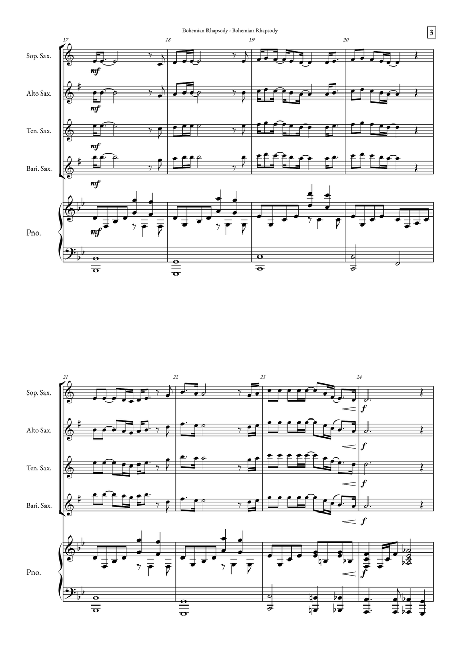 Bohemian Rhapsody Small Ensemble scores gallery preview page 3