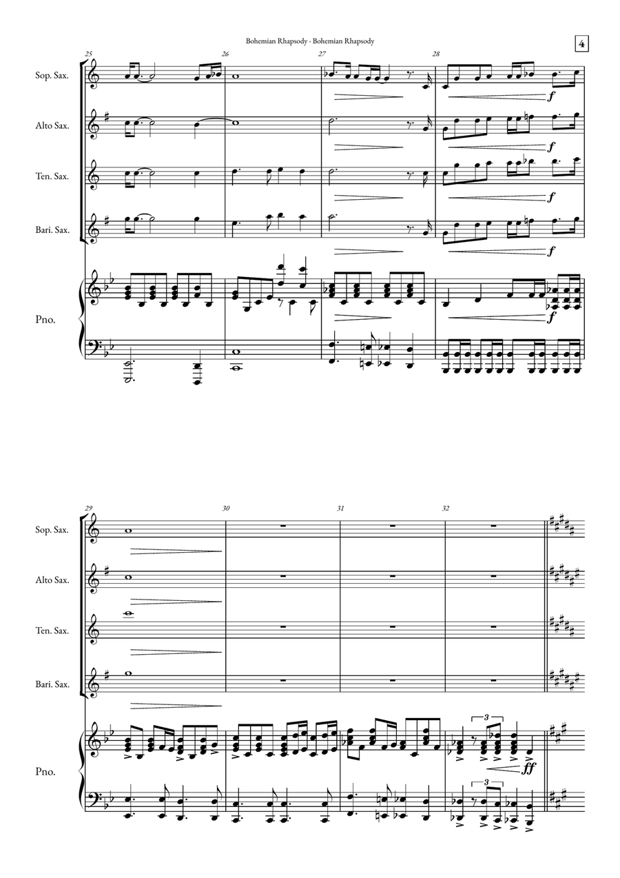 Bohemian Rhapsody Small Ensemble scores gallery preview page 4