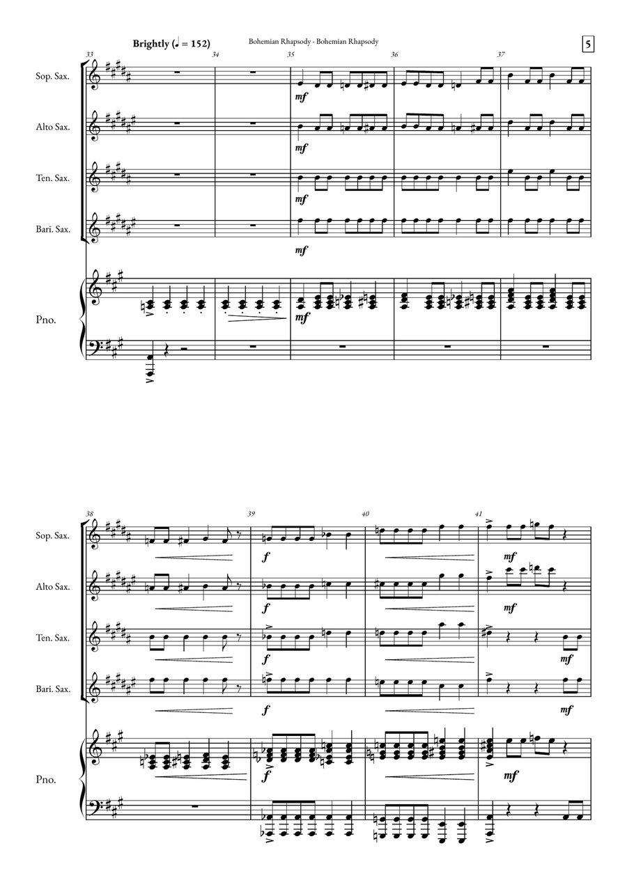 Bohemian Rhapsody Small Ensemble scores gallery preview page 5