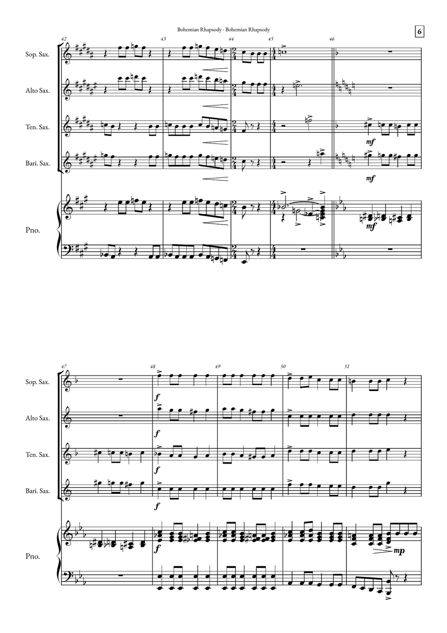Bohemian Rhapsody Small Ensemble scores gallery preview page 6
