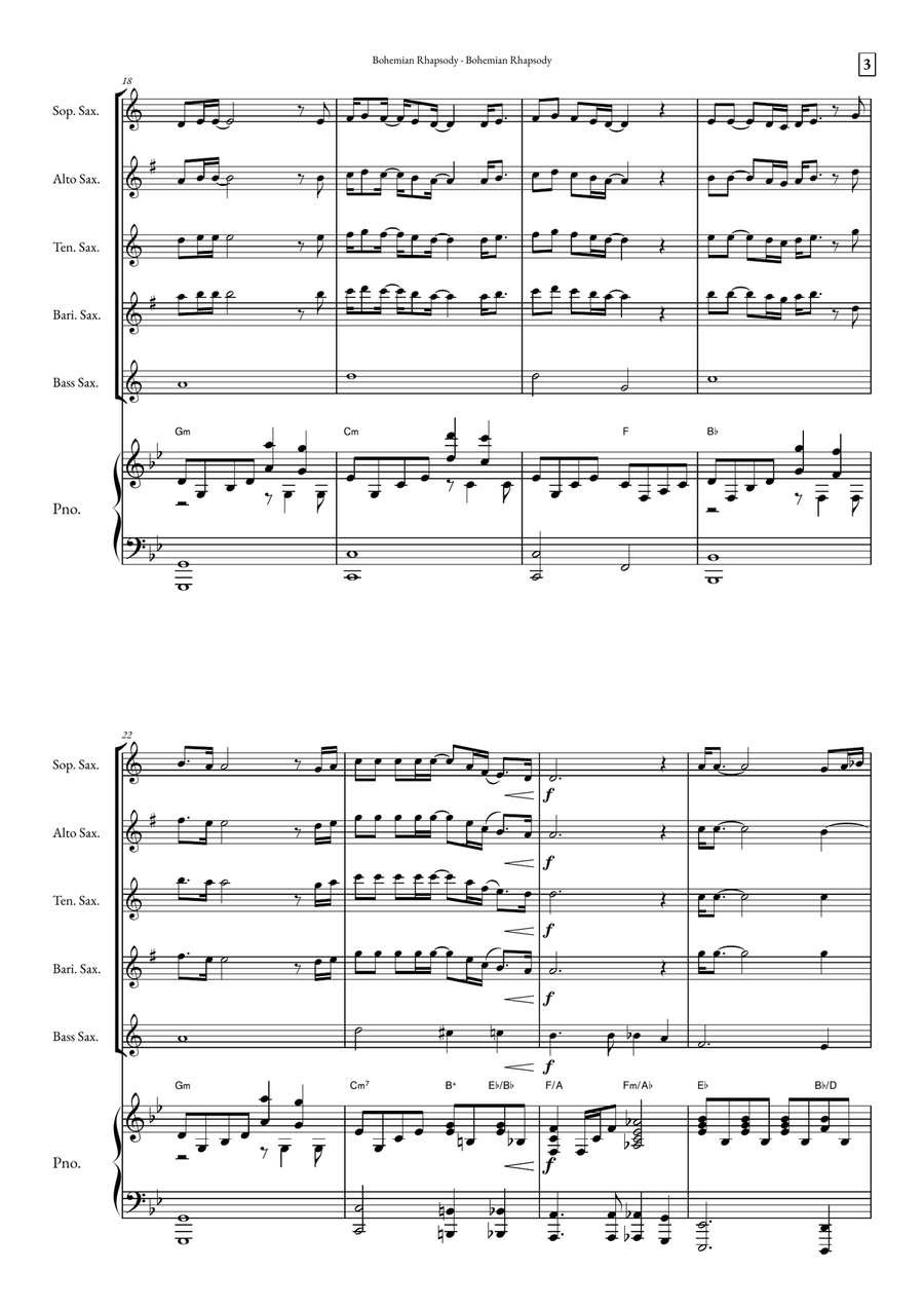 Bohemian Rhapsody Small Ensemble scores gallery preview page 3