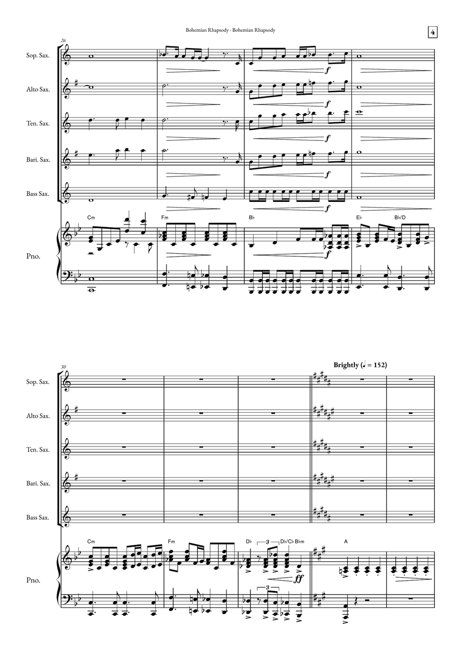 Bohemian Rhapsody Small Ensemble scores gallery preview page 4