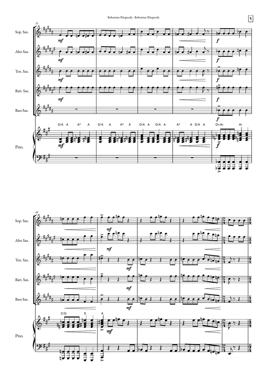 Bohemian Rhapsody Small Ensemble scores gallery preview page 5