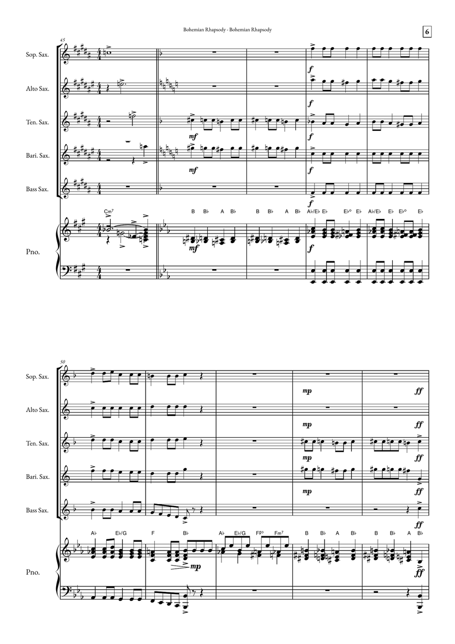 Bohemian Rhapsody Small Ensemble scores gallery preview page 6