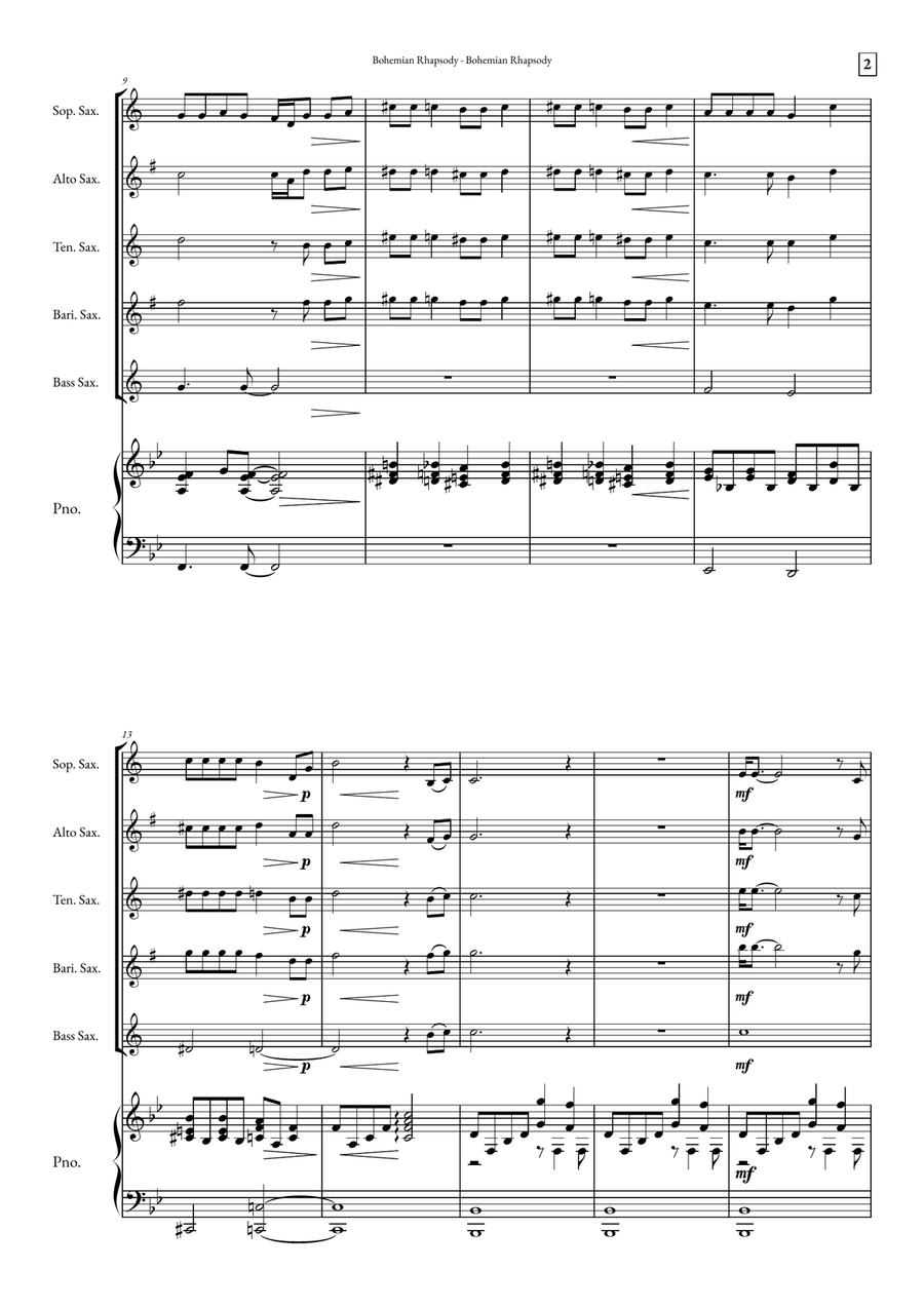 Bohemian Rhapsody Small Ensemble scores gallery preview page 2