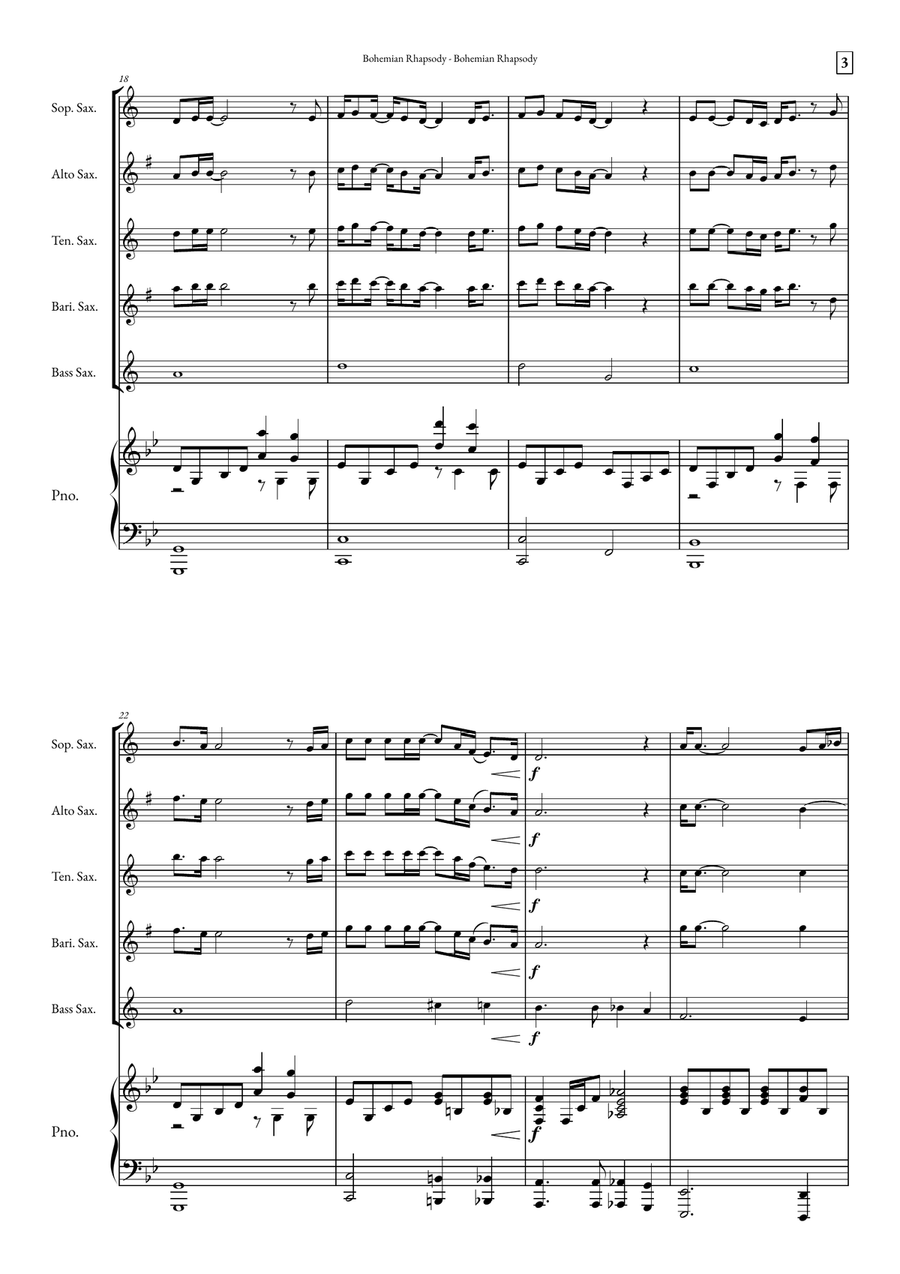 Bohemian Rhapsody Small Ensemble scores gallery preview page 3
