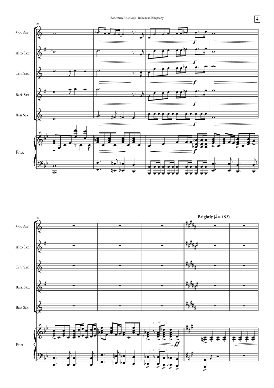Bohemian Rhapsody Small Ensemble scores gallery preview page 4
