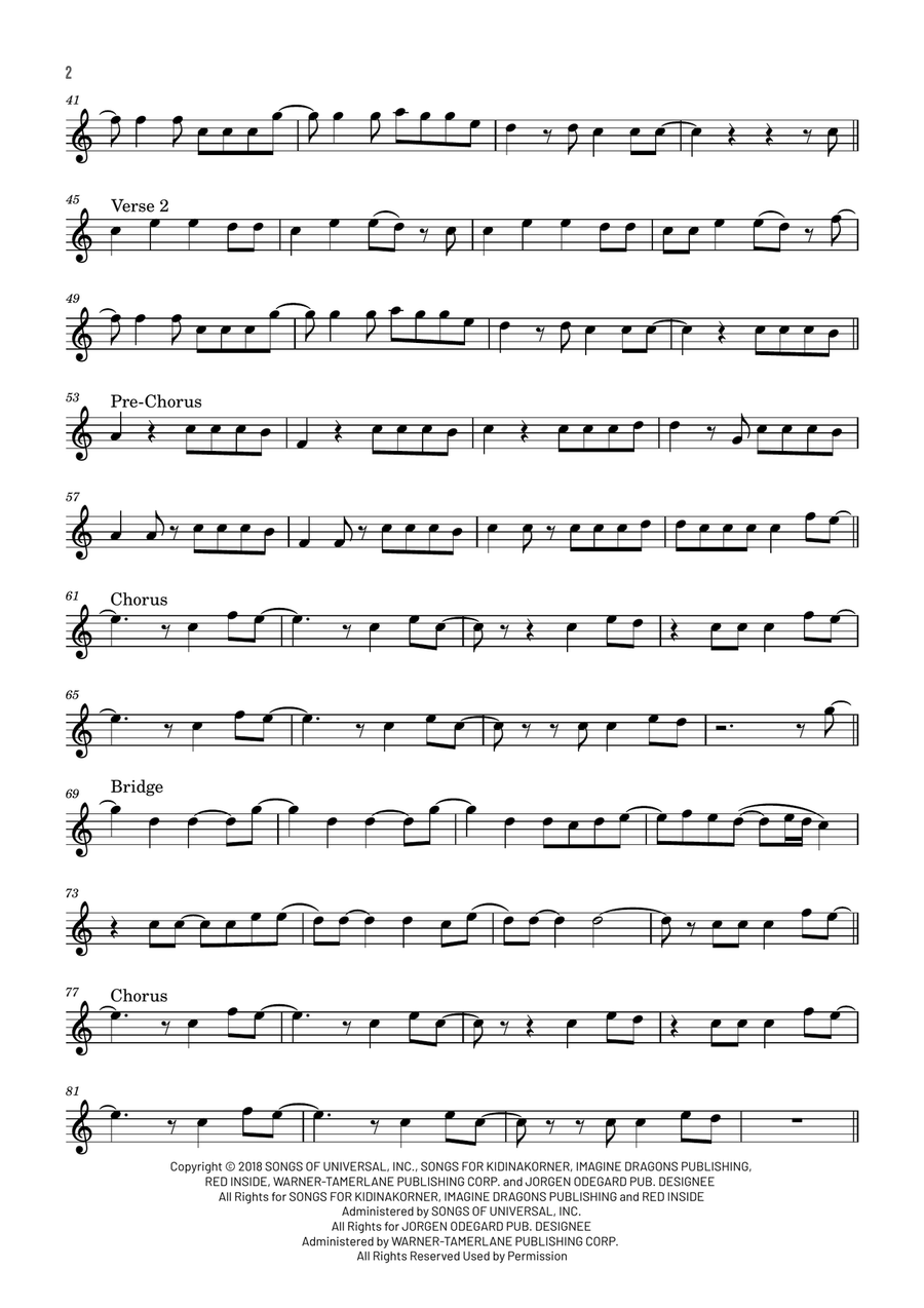 Bad Liar Bad Liar Alto Saxophone scores gallery preview page 2