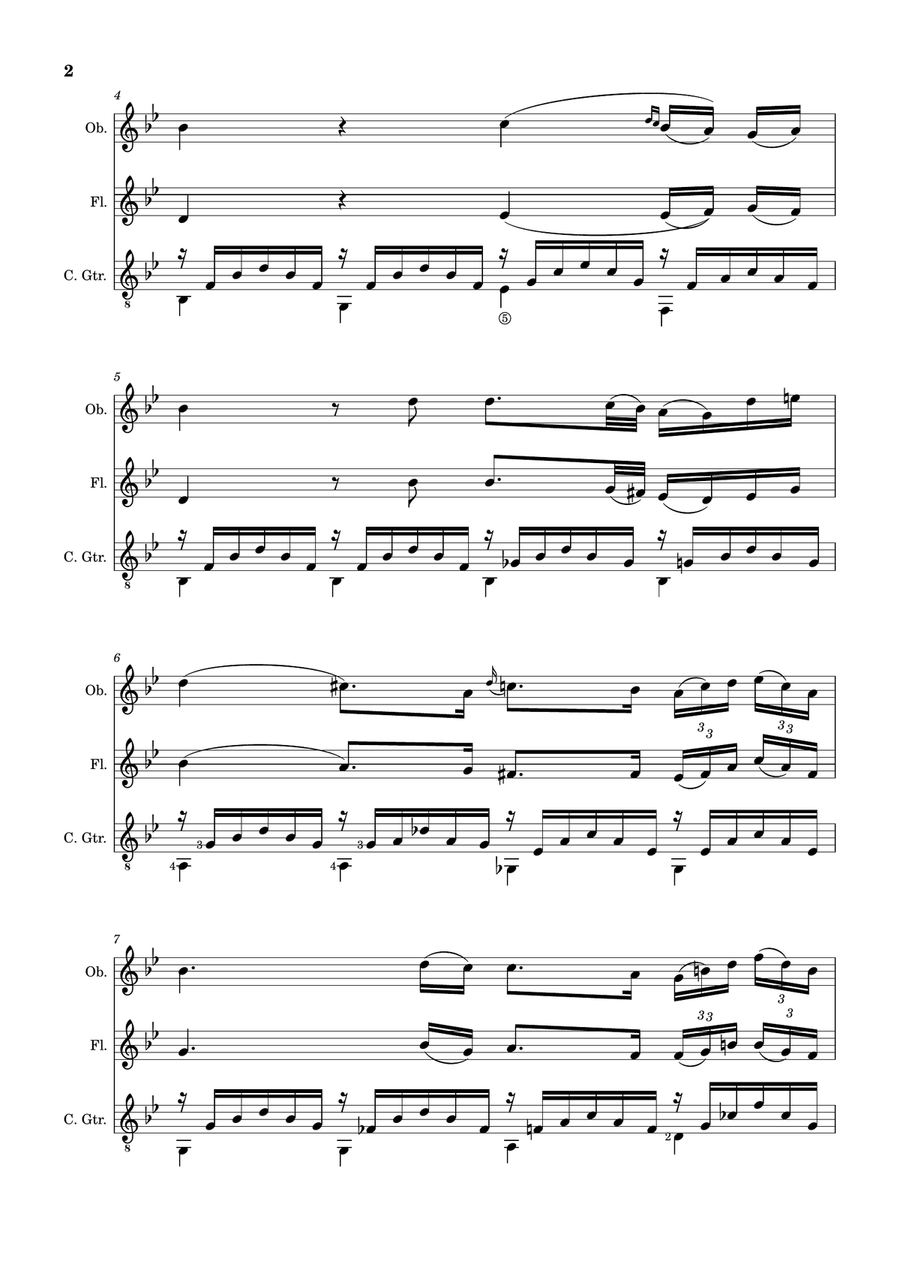 Ave Maria by F. Schubert – Arranged for Flute, Oboe and Guitar Small Ensemble scores gallery preview page 2