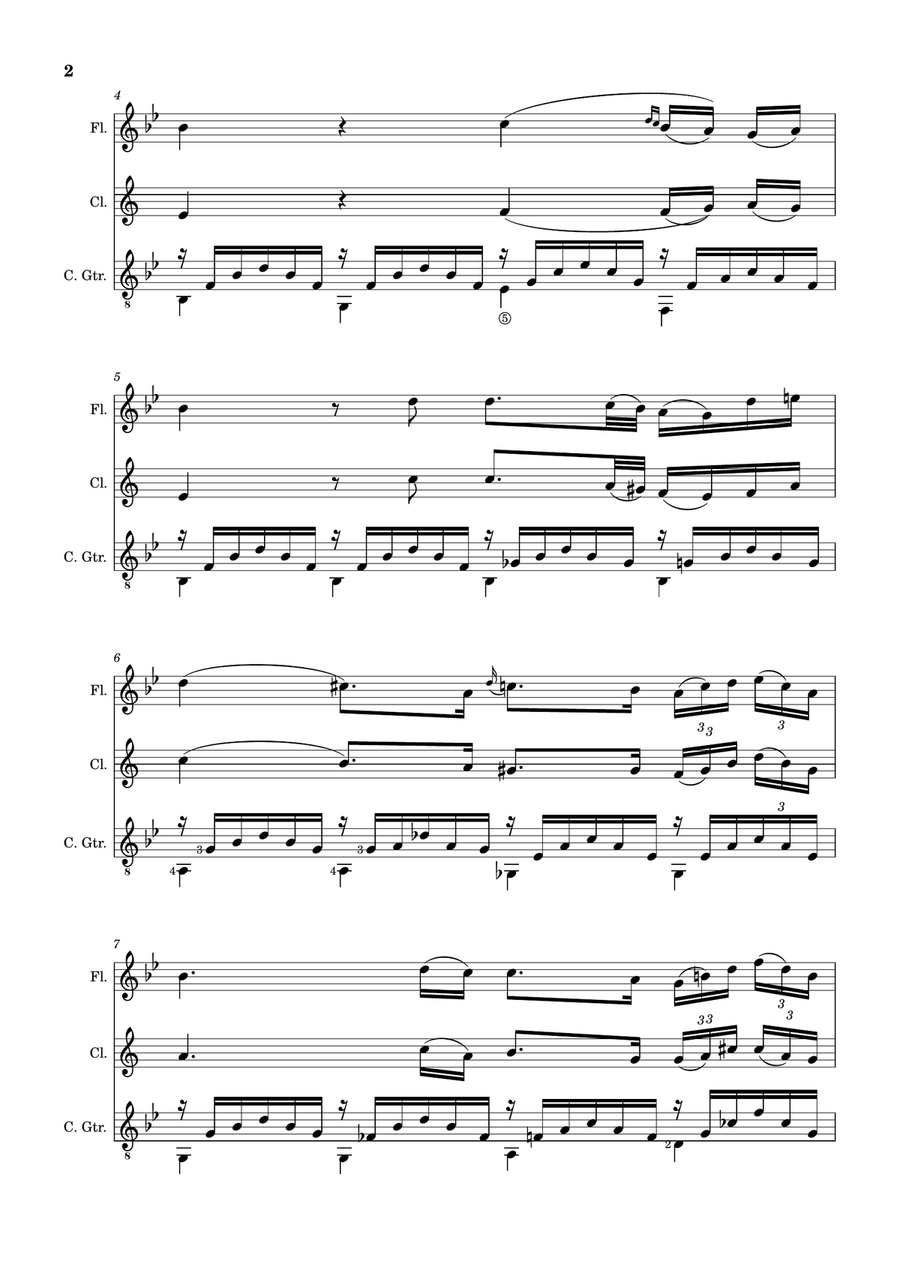 Ave Maria by F. Schubert – Arranged for Flute, Clarinet and Guitar Small Ensemble scores gallery preview page 2