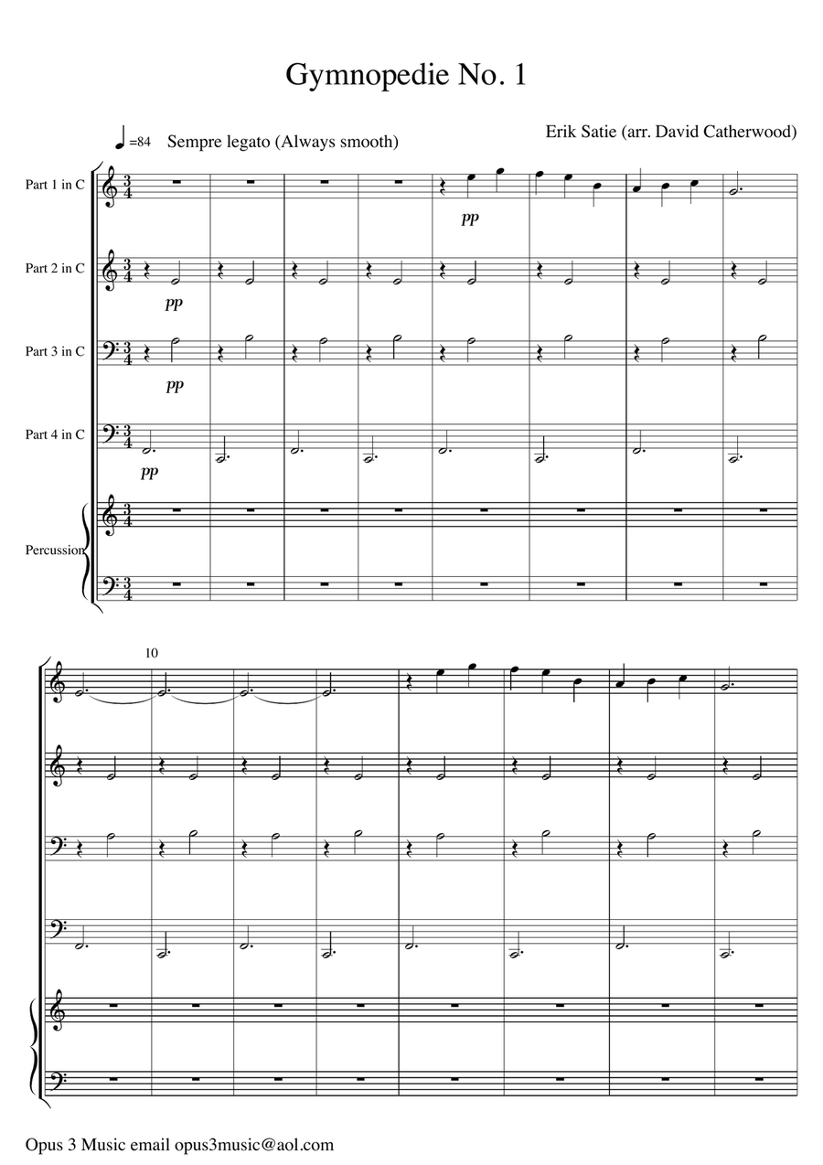 Gymnopedie No. 1 arranged for Flexible ensemble Concert Band scores gallery preview page 2