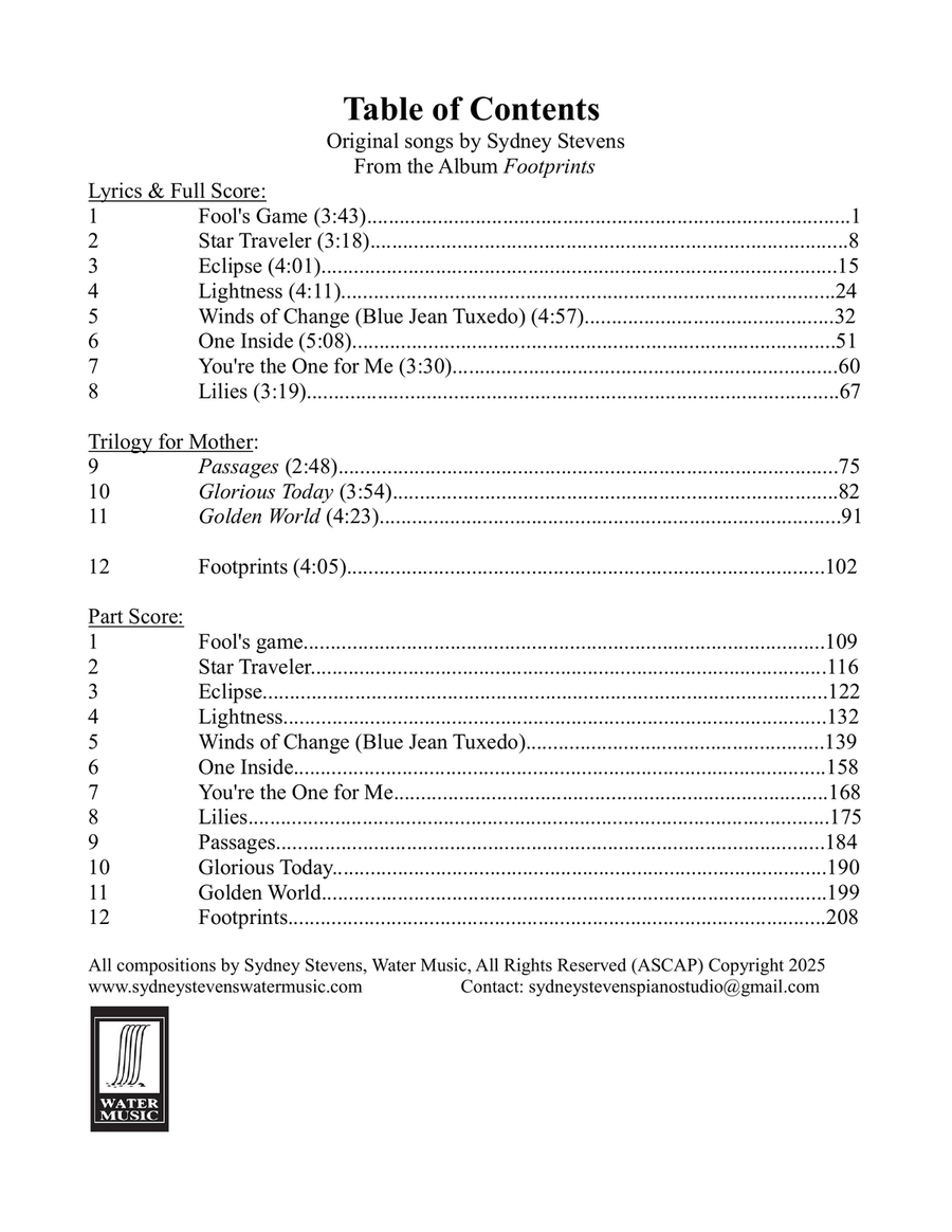 Footprints Songbook Piano, Vocal scores gallery preview page 2
