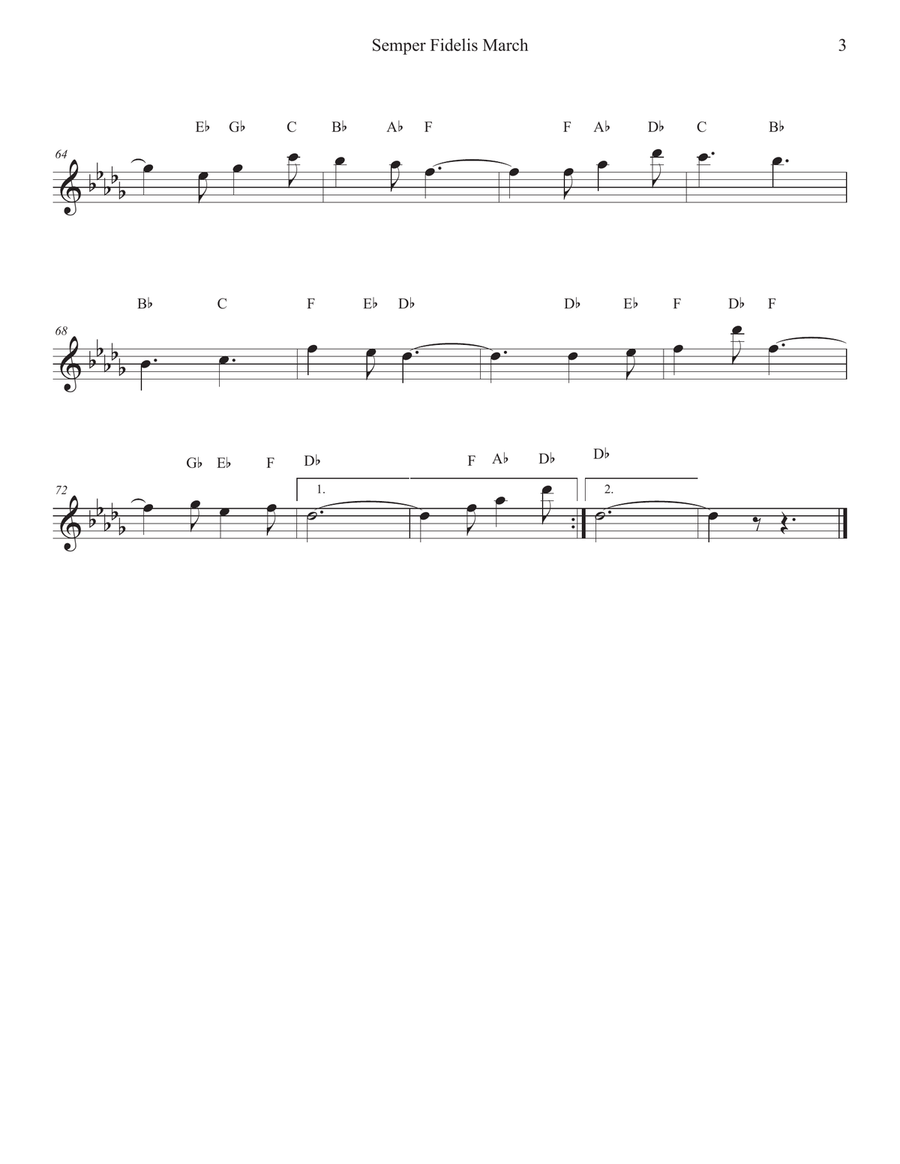 Semper Fidelis March for Flute Piccolo scores gallery preview page 3