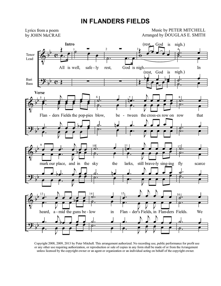In Flanders Fields In Flanders Fields TTBB scores gallery preview page 1