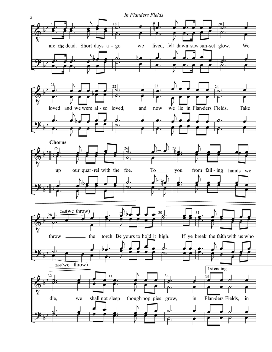 In Flanders Fields In Flanders Fields TTBB scores gallery preview page 2