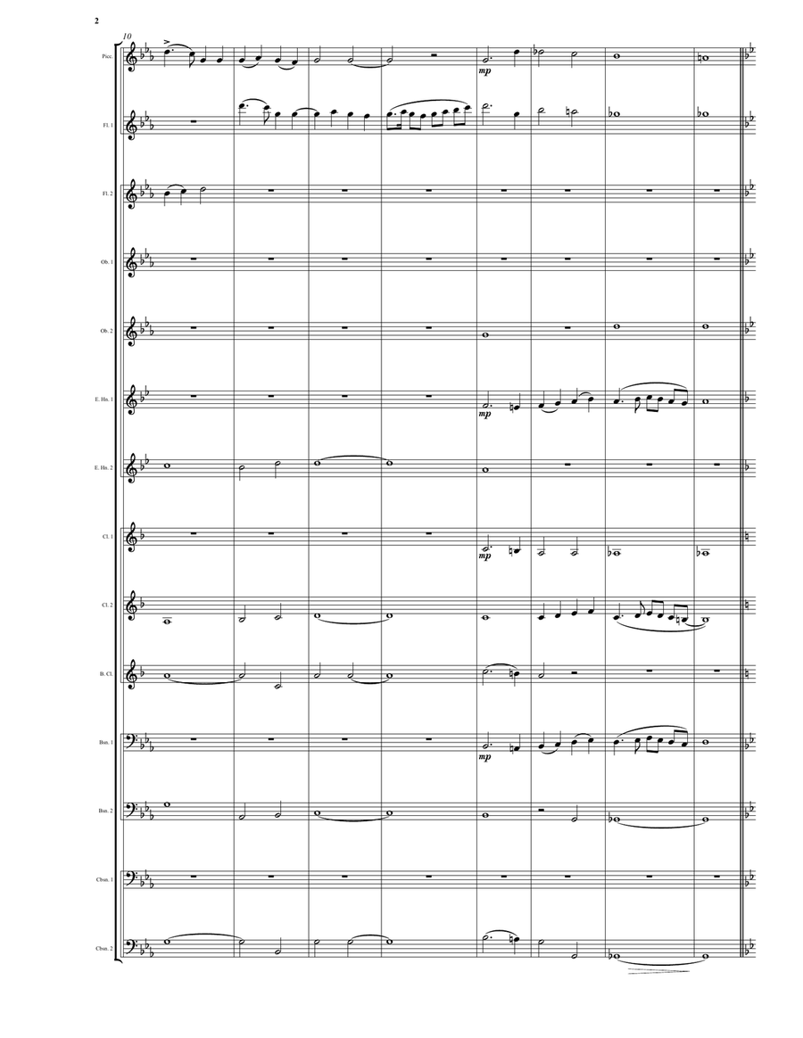 Agnus Dei (Lamb of God) for woodwind ensemble (based on the Mass for choir and orchestra) Woodwind Ensemble scores gallery preview page 2