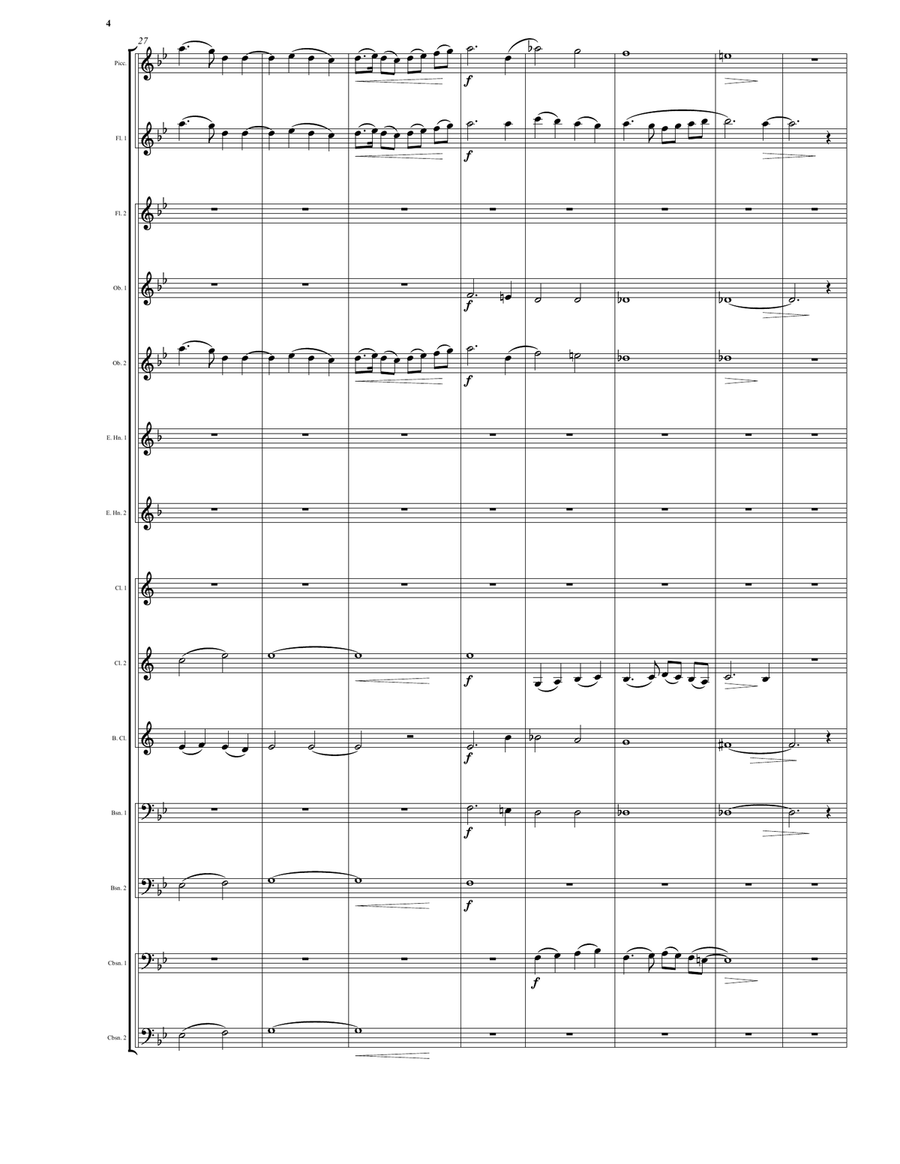 Agnus Dei (Lamb of God) for woodwind ensemble (based on the Mass for choir and orchestra) Woodwind Ensemble scores gallery preview page 4
