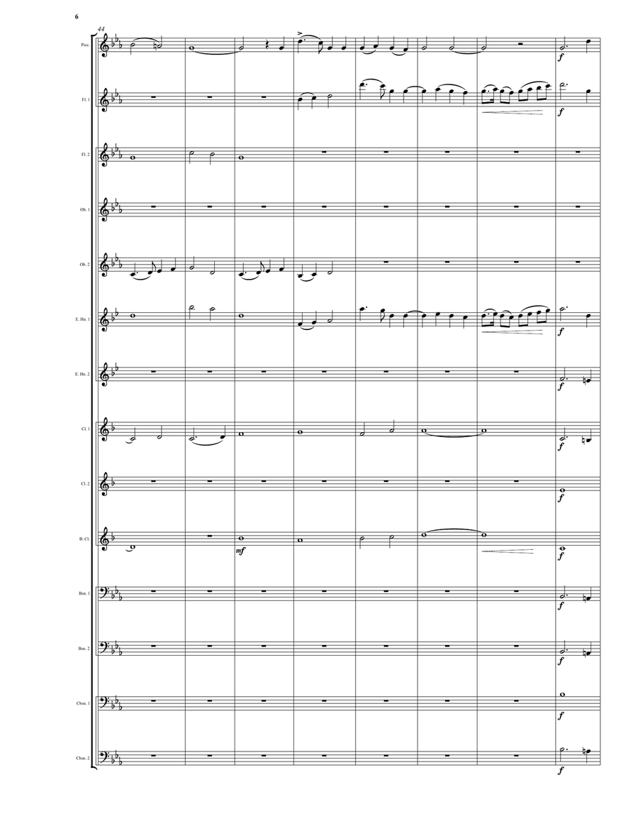 Agnus Dei (Lamb of God) for woodwind ensemble (based on the Mass for choir and orchestra) Woodwind Ensemble scores gallery preview page 6