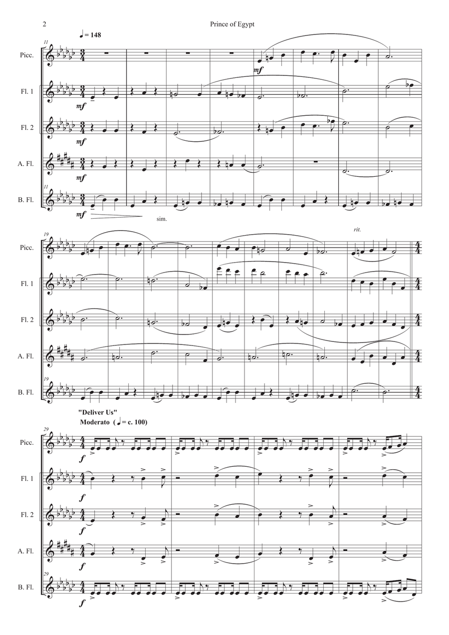 Medley: When You Believe with Deliver Us and Through Heaven's Eyes Woodwind Quintet scores gallery preview page 2
