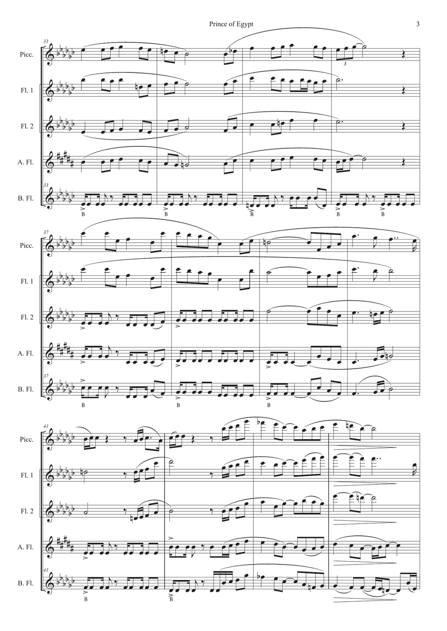 Medley: When You Believe with Deliver Us and Through Heaven's Eyes Woodwind Quintet scores gallery preview page 3