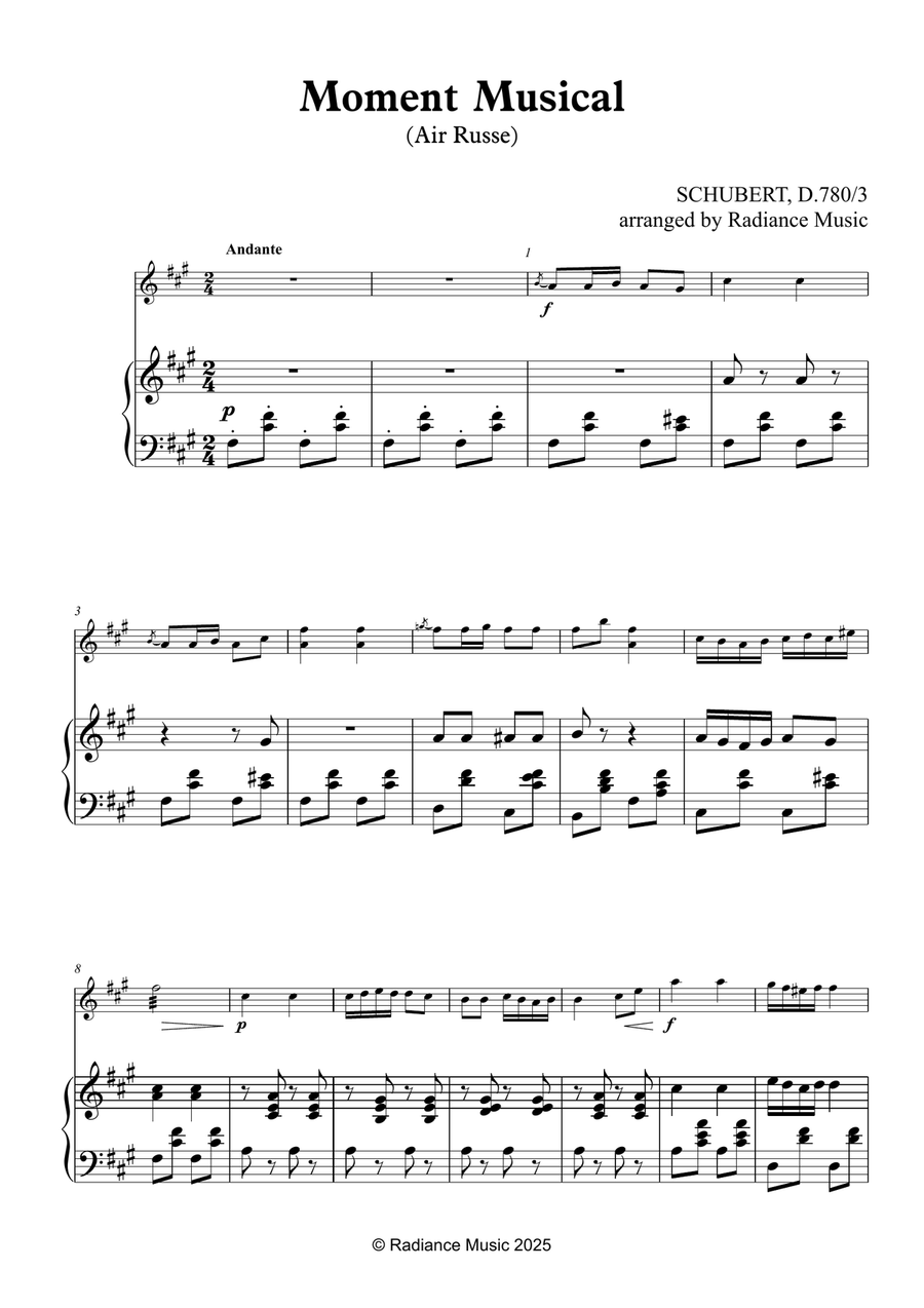 [Piano accompaniment] Moment Musical from Graded Music for Tuned Percussion, Book III Piano Solo scores gallery preview page 1