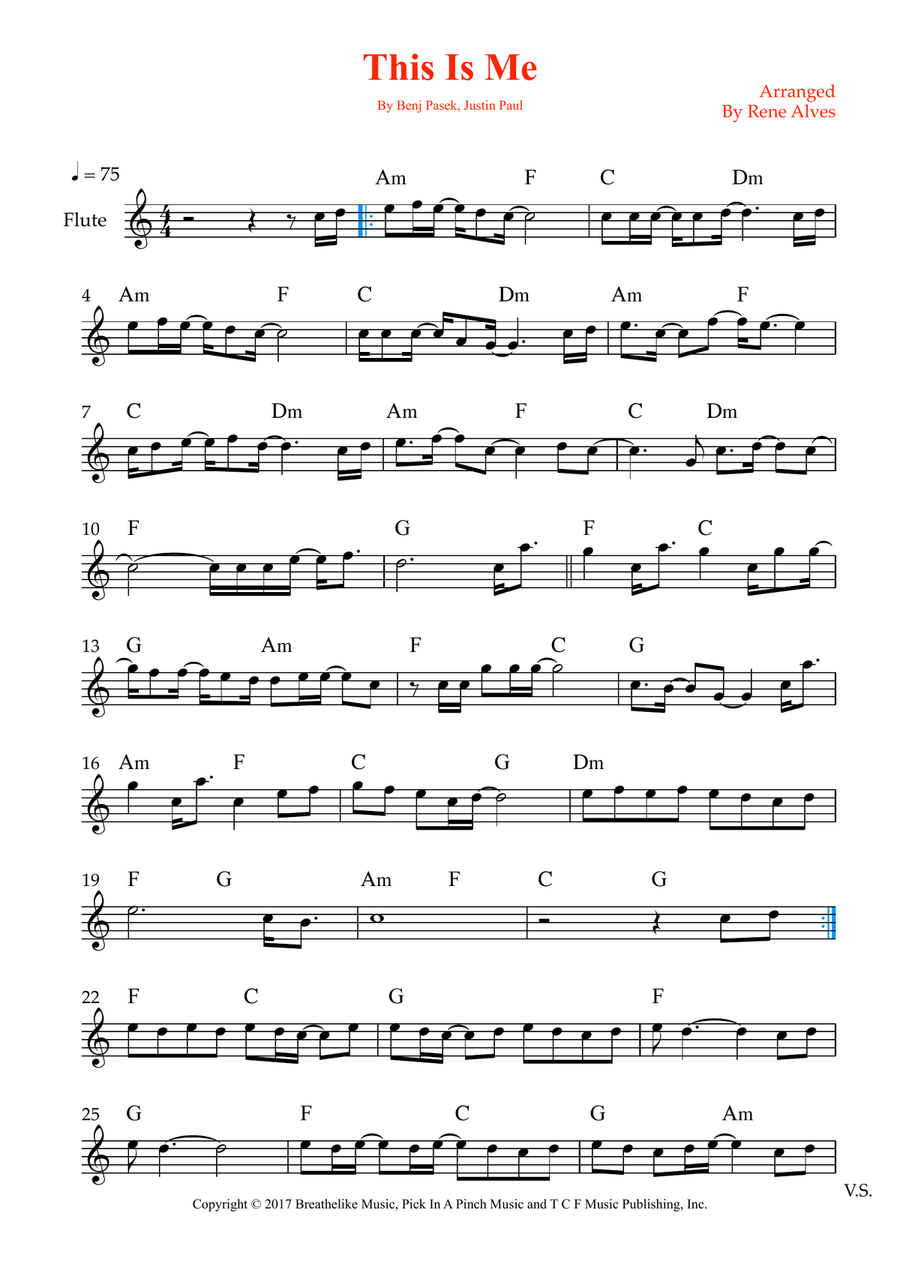 This Is Me This Is Me Flute Solo scores gallery preview page 1