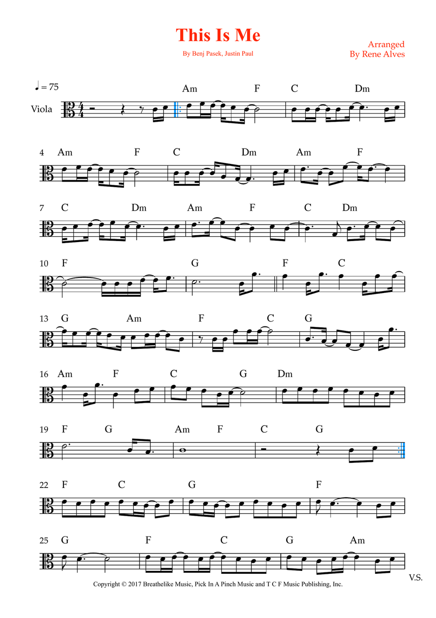 This Is Me This Is Me Viola Solo scores gallery preview page 1