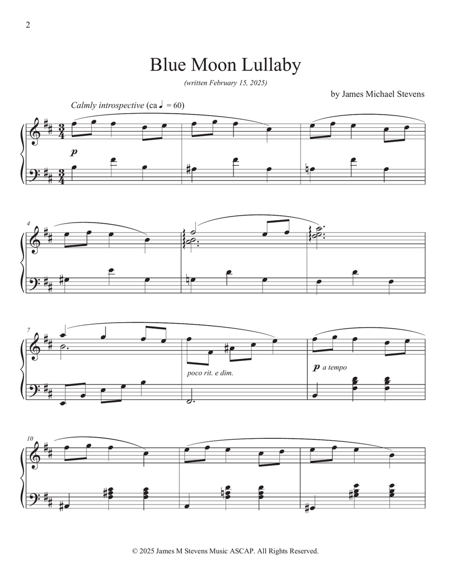 Blue Moon Lullaby Blue Moon Lullaby Piano Solo scores gallery preview page 2