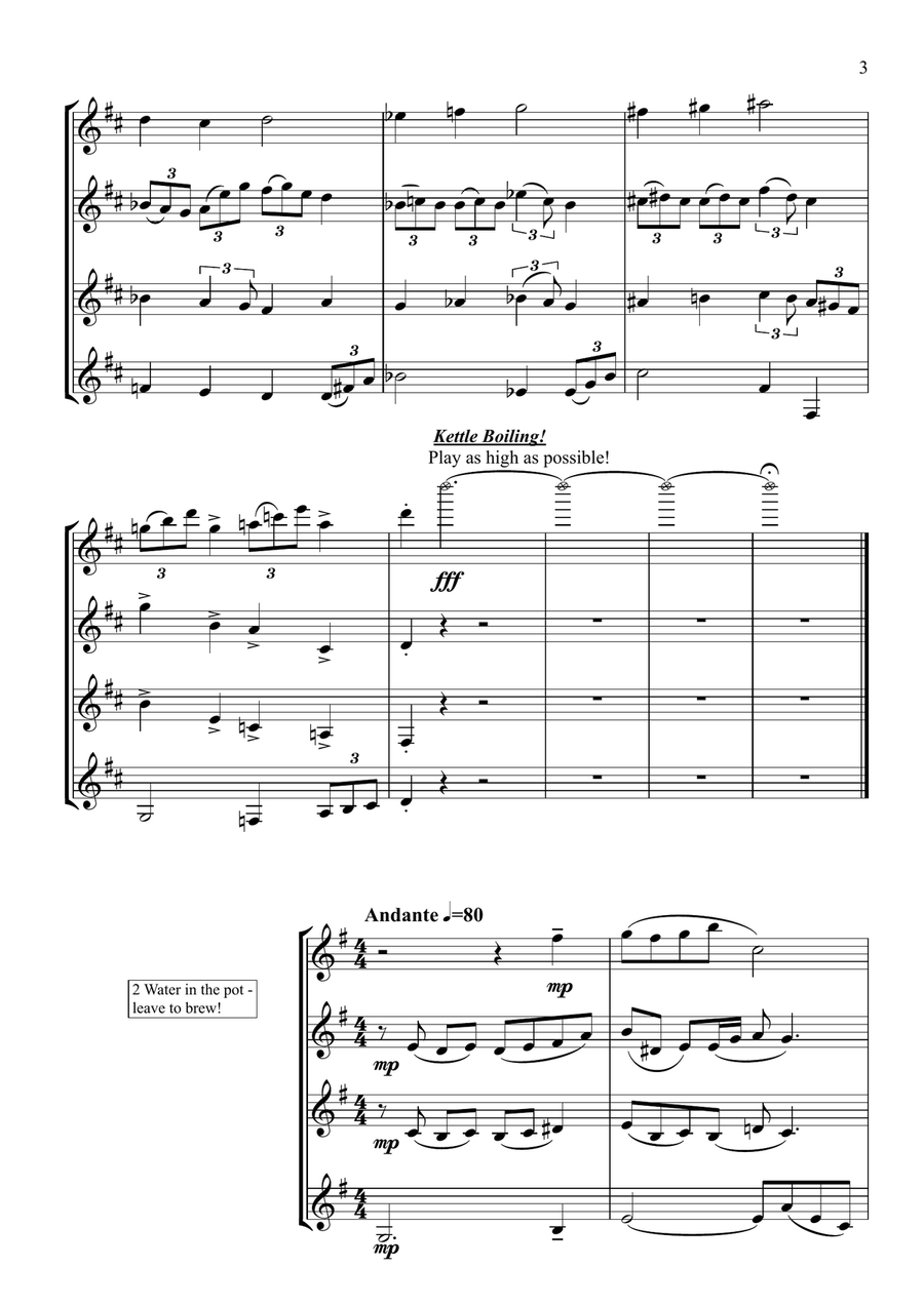 Time for Tea (for 4 clarinets) Clarinet Quartet scores gallery preview page 3
