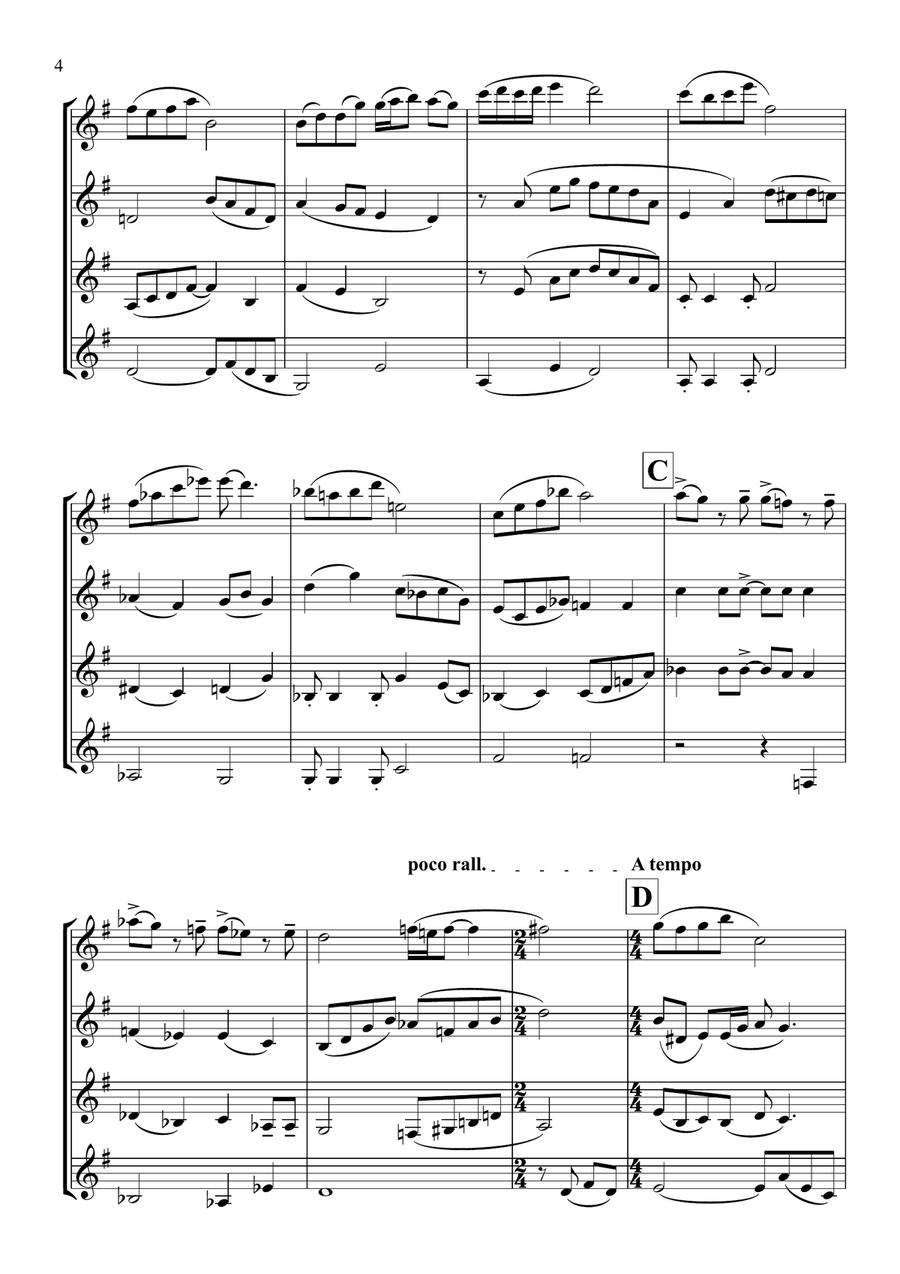 Time for Tea (for 4 clarinets) Clarinet Quartet scores gallery preview page 4