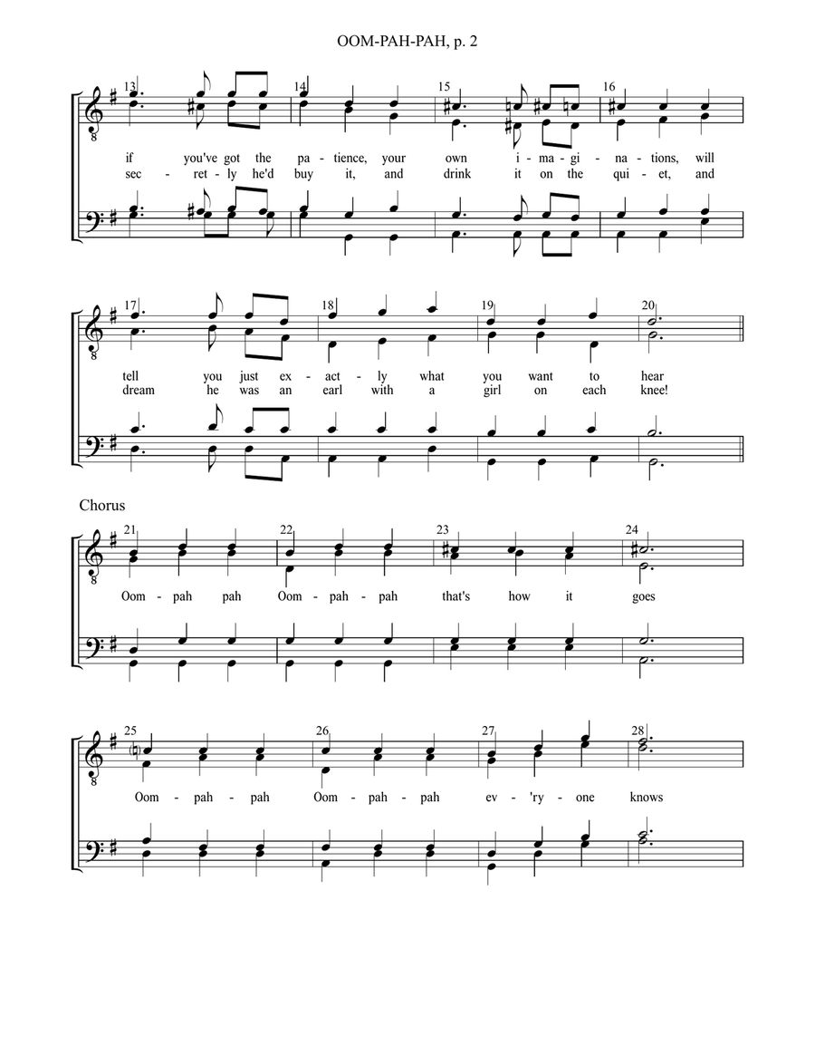 Oom-Pah-Pah Oom-Pah-Pah TTBB scores gallery preview page 3