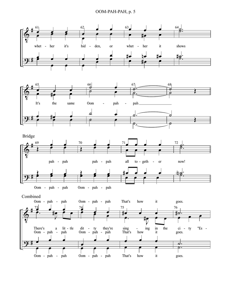 Oom-Pah-Pah Oom-Pah-Pah TTBB scores gallery preview page 6
