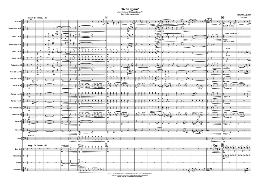 Hello Again Brass Band scores gallery preview page 1